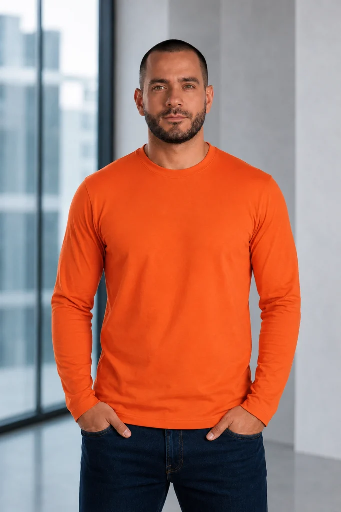 Men’s Long-Sleeve Crew Neck T-Shirt